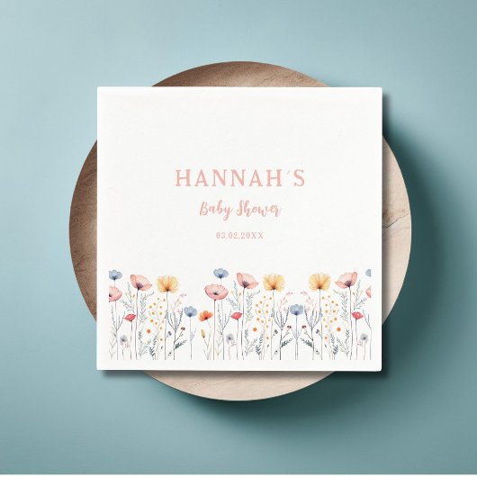 ああベビー!新生の野草 |白い赤ちゃんシャワー スタンダードカクテルナプキン