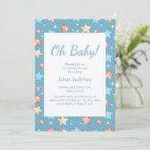 ああベビー!星空の赤ちゃんシャワー – 男の子の赤ちゃんシャワー 招待状 (スタンド正面)