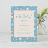 ああベビー!星空の赤ちゃんシャワー – 男の子の赤ちゃんシャワー 招待状 (スタンド正面)