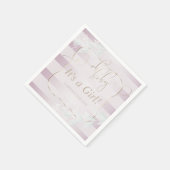 ああベビー!書道オムブレーバラピンクストライプ色 スタンダードカクテルナプキン (角)