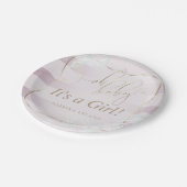 ああベビー!書道オムブレーバラピンクストライプ色 ペーパープレート (アングル)