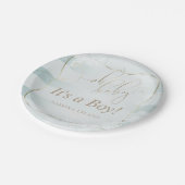 ああベビー!書道オンブレティール（緑がかった色）ブルーストライプズ ペーパープレート (アングル)