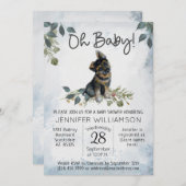 ああベビー!犬の赤ちゃんシャワードイツの羊飼い 招待状 (正面/裏面)