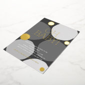 ああベビー!白黒モダンの赤ちゃんシャワー 箔招待状 (回転した状態)