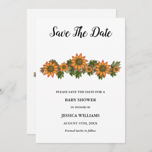 "ああベビー"秋のフローラ赤ちゃんシャワー セーブザデート (正面/裏面)