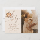 ああベビー!秋カボチャ秋の赤ちゃんシャワー写真 招待状 (正面)