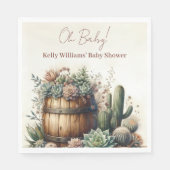 ああベビー!素朴多肉食とサクティベイビーシャワー スタンダードランチョンナプキン (正面)