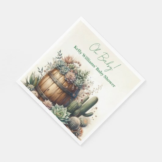 ああベビー!素朴多肉食とサクティベイビーシャワー スタンダードランチョンナプキン (角)