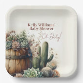 ああベビー!素朴多肉食とサクティベイビーシャワー ペーパープレート (正面)