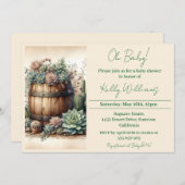 ああベビー!素朴多肉食とサクティベイビーシャワー 招待状 (正面/裏面)