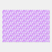 ああベビー!紫のパターン虹の贈り物 ラッピングペーパーシート (正面)