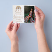 ああベビー、赤ちゃんシャワーミニマル写真の招待 チラシ (手)