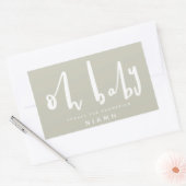 ああベビー、赤ちゃんシャワー感謝していパーティーおステッカー 長方形シール (封筒)