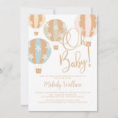 ああベビー、赤ん男女兼用坊シャワー、お母さん 招待状 (正面)