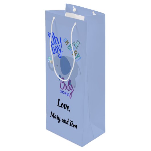 ああベビー!魅力的な赤ちゃんシャワー ワインギフトバッグ (裏面アングル)
