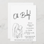 "ああベビー!" 2024赤ちゃんシャワー招待状 招待状 (正面/裏面)