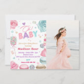 ああベビー!Dout Sprinkle Girls赤ちゃんシャワー写真 招待状 (正面)
