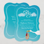 ああベビー!Stork Baby Showerへの招待 招待状 (正面/裏面)