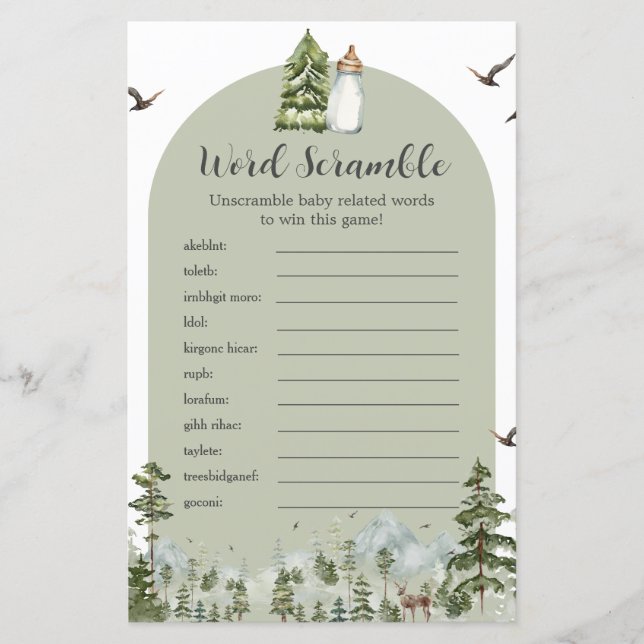 ああボーイアドベンチャーパインフォレスト単語スクランブルゲーム (正面)