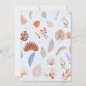 ああボーホウォーター色の赤ちゃん服ブルー 招待状 (裏面)