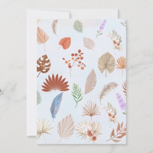 ああボーホウォーター色の赤ちゃん服ブルー 招待状 (裏面)