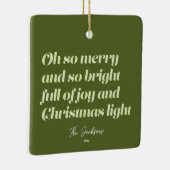 ああメリークリスマスカーモダンドグリーン セラミックオーナメント (右)