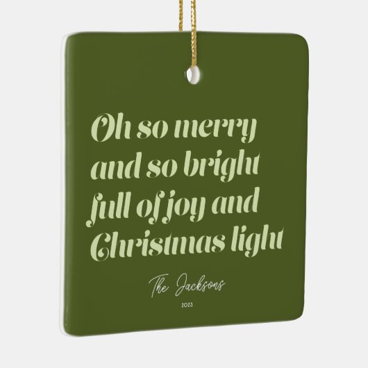 ああメリークリスマスカーモダンドグリーン セラミックオーナメント (右)