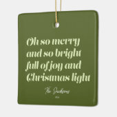 ああメリークリスマスカーモダンドグリーン セラミックオーナメント (左)