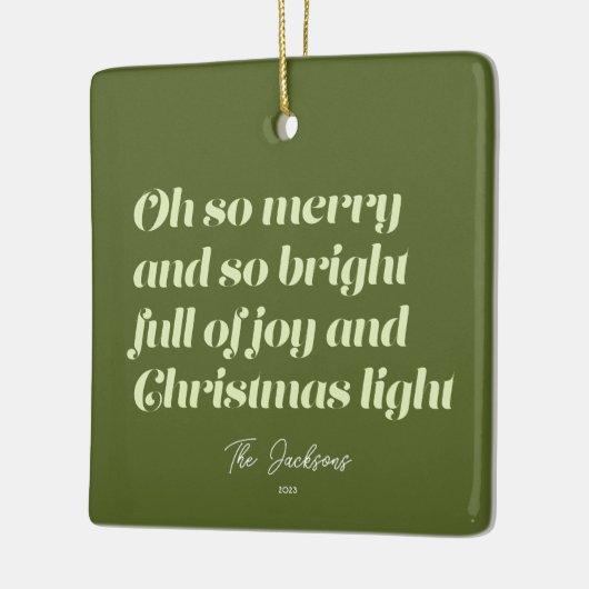 ああメリークリスマスカーモダンドグリーン セラミックオーナメント (左)