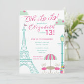 ああラ!パリ,フランスをテーマにした誕生日パーティー 招待状 (スタンド正面)