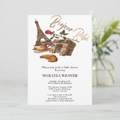 ああラ！金ゴールドフランスのパリベビーシャワー招待状 招待状 (スタンド正面)