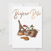 ああラ！金ゴールドフランスのパリベビーシャワー招待状 招待状 (裏面)