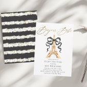 ああラ!金ゴールドフランスのパリベビーシャワー 招待状