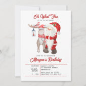 ああ何おもしろいかわいいキッズクリスマスバースデーパーティー 招待状 (正面)