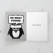 ああ何おもしろいかわいいサンタペンギン漫画クリスマス シーズンカード (内部)