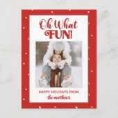 ああ何おもしろいかわいいスクリプトクリスマスフォト シーズンポストカード (正面)