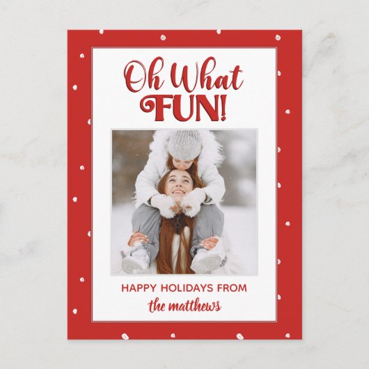 ああ何おもしろいかわいいスクリプトクリスマスフォト シーズンポストカード (正面)