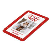 ああ何おもしろいかわいいスクリプトフォトクリスマスカード マグネット (左側)