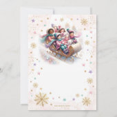 ああ何おもしろいそり乗り女の子1st誕生日 招待状 (裏面)