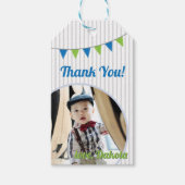 ああ何おもしろいのワンブルーグリーンありがとう ギフトタグ (正面)