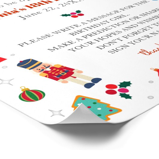 ああ何おもしろいアドバイスの誕生日ガールタイムカプセル ポスター (角)