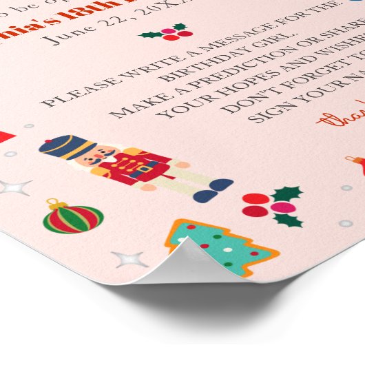 ああ何おもしろいアドバイスの誕生日ガールタイムカプセル ポスター (角)