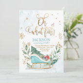 ああ何おもしろいウインタースイー男の子1歳の誕生日 招待状 (スタンド正面)