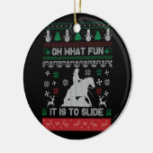 ああ何おもしろいカウボーイレーニング馬の醜いクリスマスit セラミックオーナメント (左)