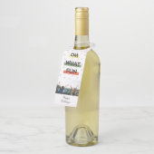 ああ何おもしろいカラーブロッククリスマスフォトボトルラベル ボトルネックタグ (アングル)