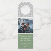 ああ何おもしろいカラーブロッククリスマスフォトボトルラベル ボトルネックタグ (裏面)