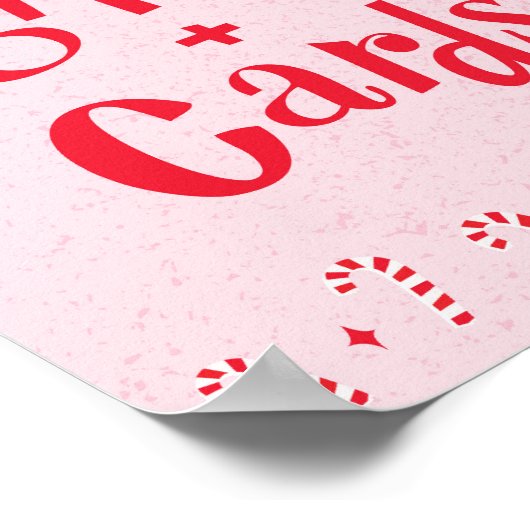 ああ何おもしろいキャンディーケーンピンクのギフトとカードのサイン ポスター (角)