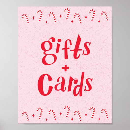 ああ何おもしろいキャンディーケーンピンクのギフトとカードのサイン ポスター (正面)