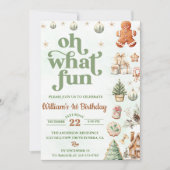 ああ何おもしろいクッキークリスマスバースデーパーティー 招待状 (正面)