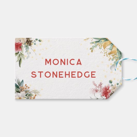 ああ何おもしろいクリスマスの最初の誕生日 ギフトタグ (正面(横))